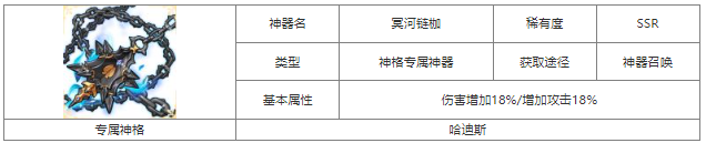 第七幻域冥河鏈枷神器屬性具體一覽