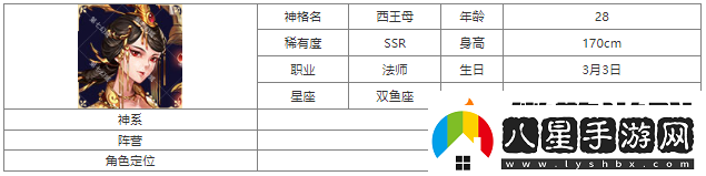 第七幻域西王母神格圖鑒具體一覽